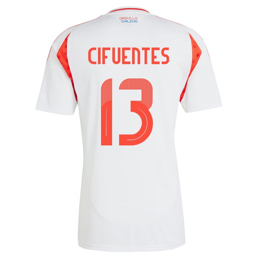 Kandiny Enfant Maillot Chili Anaís Cifuentes #13 Blanc Tenues Extérieur 24-26 T-Shirt