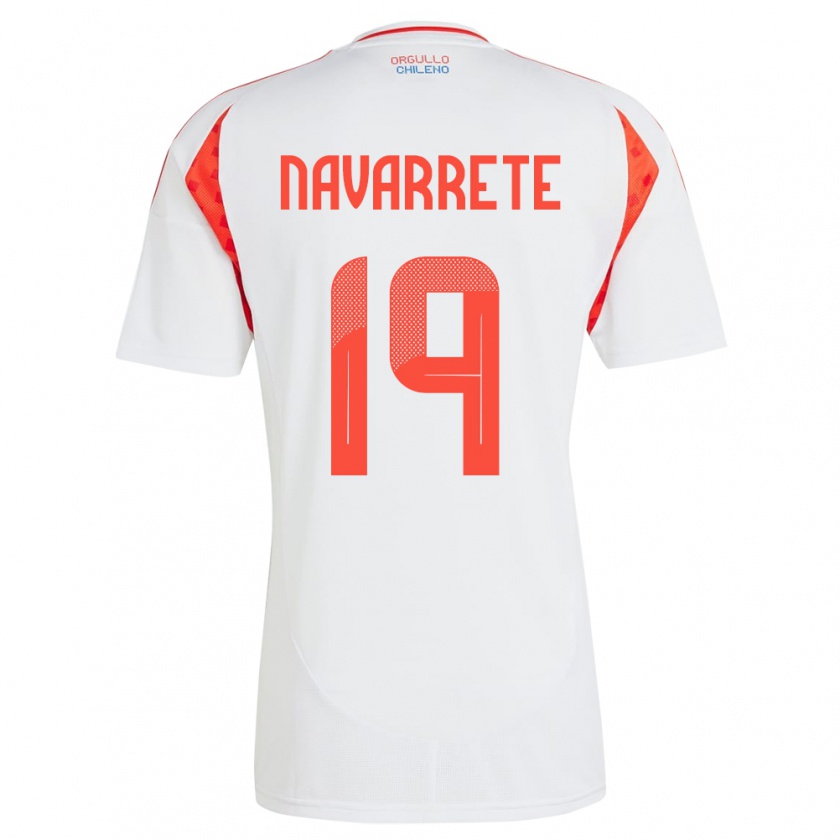 Kandiny Enfant Maillot Chili Valentina Navarrete #19 Blanc Tenues Extérieur 24-26 T-Shirt