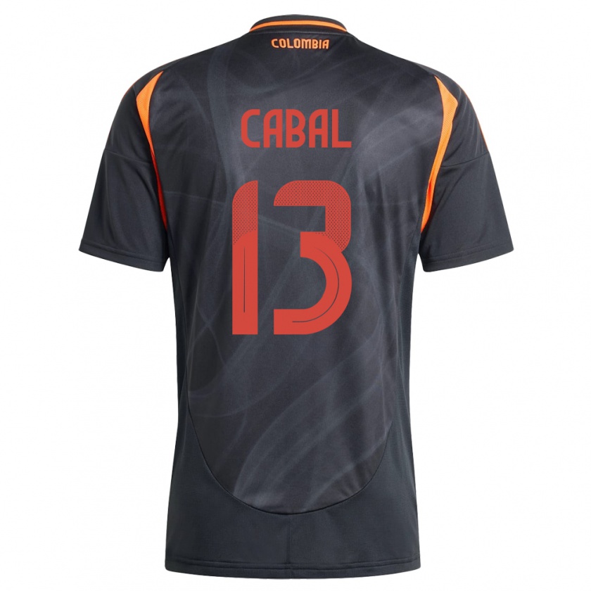 Kandiny Enfant Maillot Colombie Juan Cabal #13 Noir Tenues Extérieur 24-26 T-Shirt