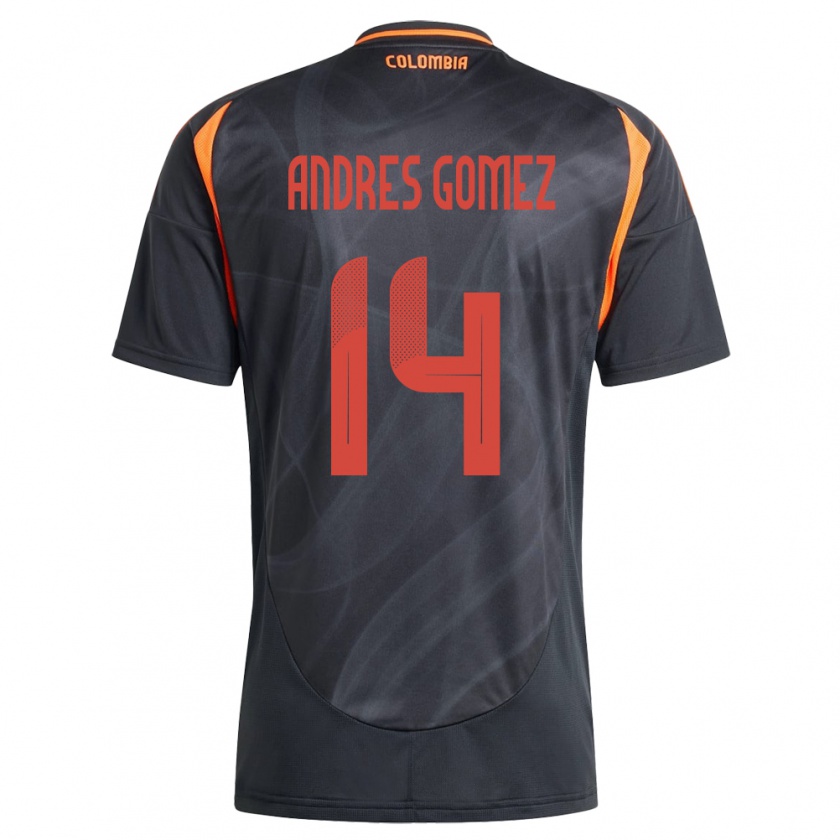 Kandiny Enfant Maillot Colombie Carlos Andrés Gómez #14 Noir Tenues Extérieur 24-26 T-Shirt