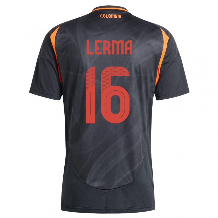 Kandiny Enfant Maillot Colombie Jefferson Lerma #16 Noir Tenues Extérieur 24-26 T-Shirt