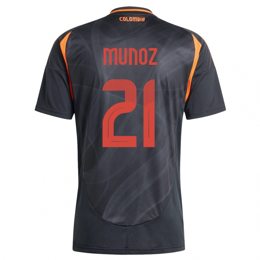 Kandiny Enfant Maillot Colombie Daniel Muñoz #21 Noir Tenues Extérieur 24-26 T-Shirt