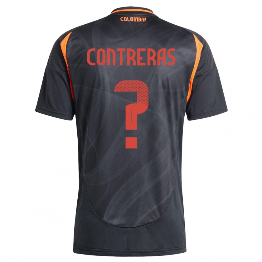 Kandiny Enfant Maillot Colombie David Contreras #0 Noir Tenues Extérieur 24-26 T-Shirt