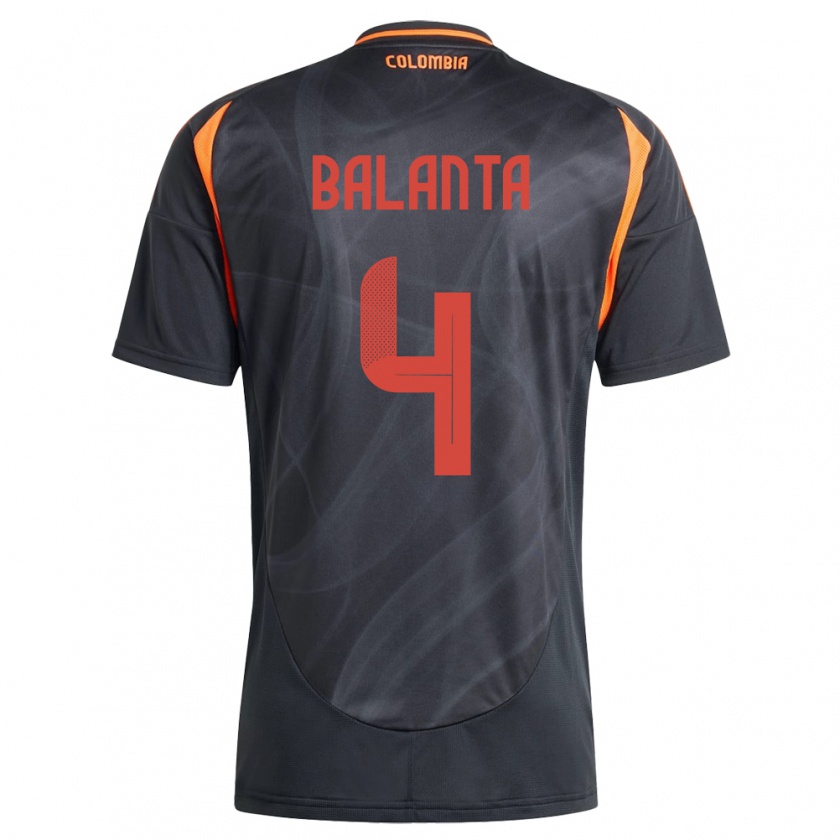 Kandiny Enfant Maillot Colombie Marlon Balanta #4 Noir Tenues Extérieur 24-26 T-Shirt