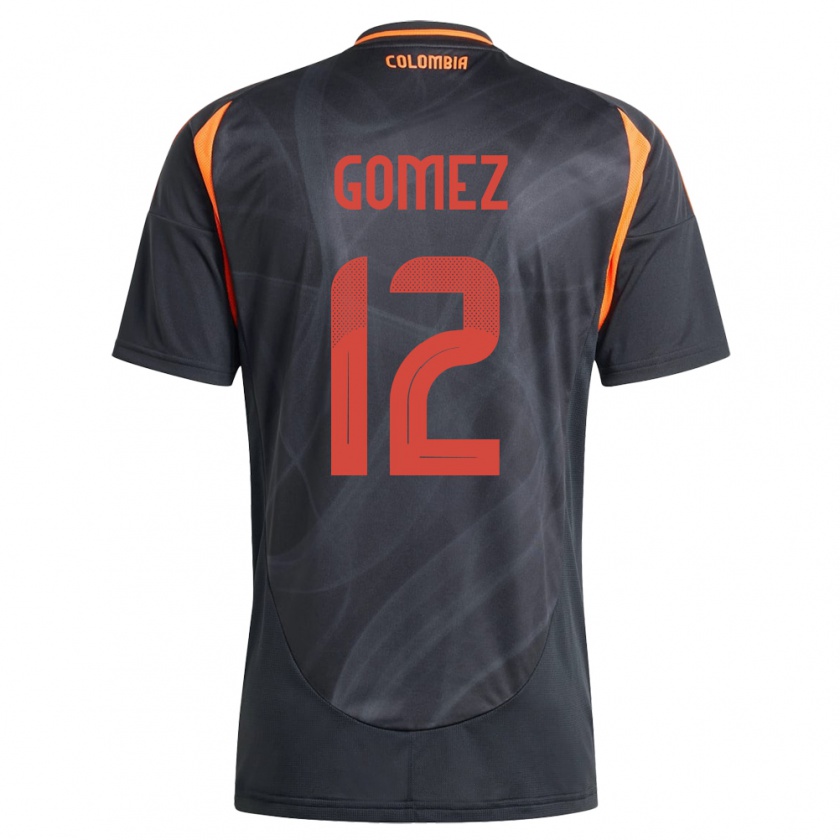 Kandiny Enfant Maillot Colombie Juan Gómez #12 Noir Tenues Extérieur 24-26 T-Shirt