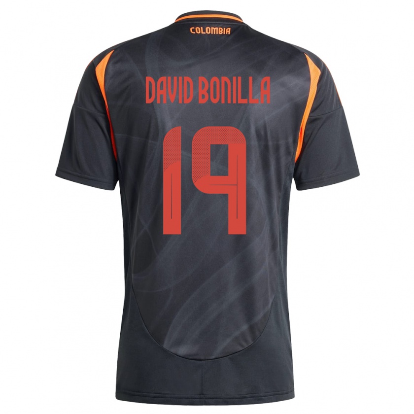 Kandiny Enfant Maillot Colombie Juan David Bonilla #19 Noir Tenues Extérieur 24-26 T-Shirt