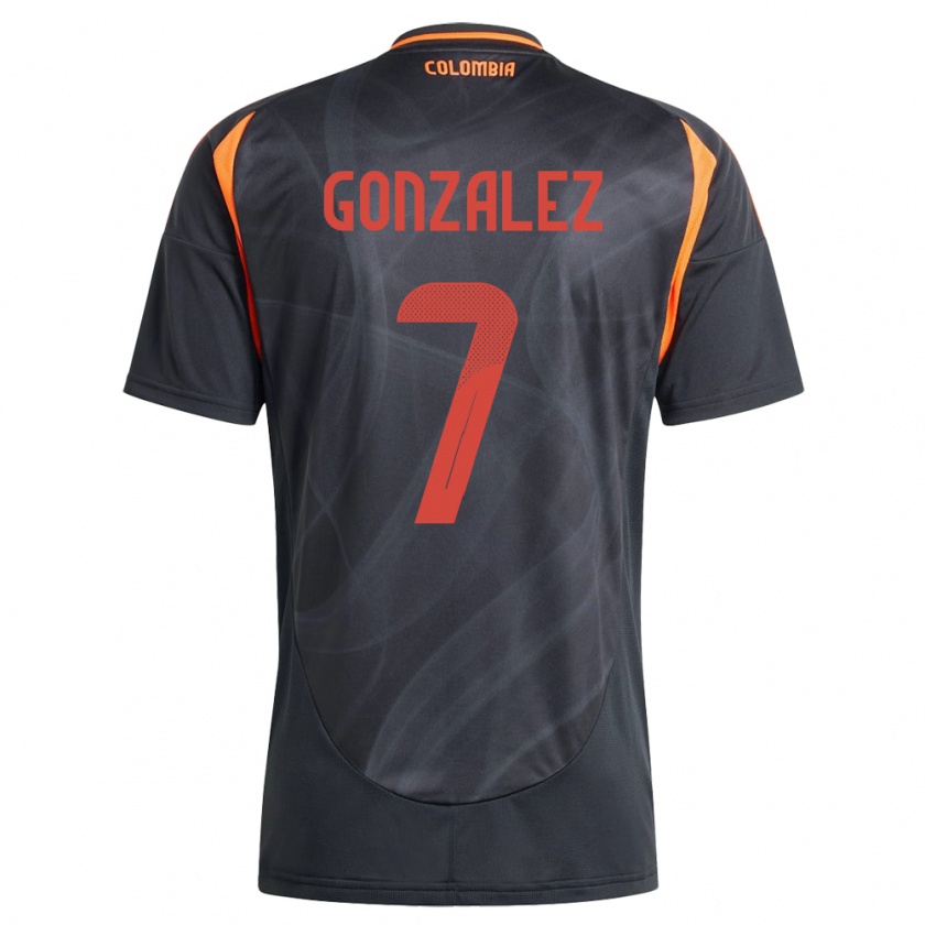 Kandiny Enfant Maillot Colombie Celis González #7 Noir Tenues Extérieur 24-26 T-Shirt