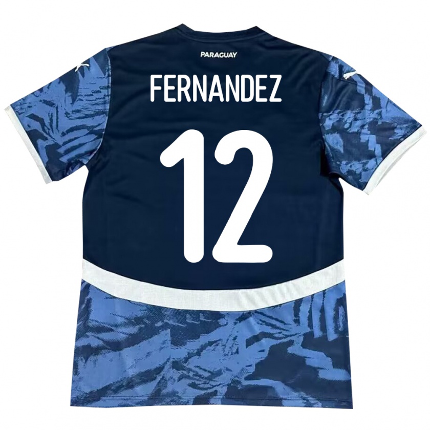 Kandiny Enfant Maillot Paraguay Gatito Fernández #12 Bleu Tenues Extérieur 24-26 T-Shirt