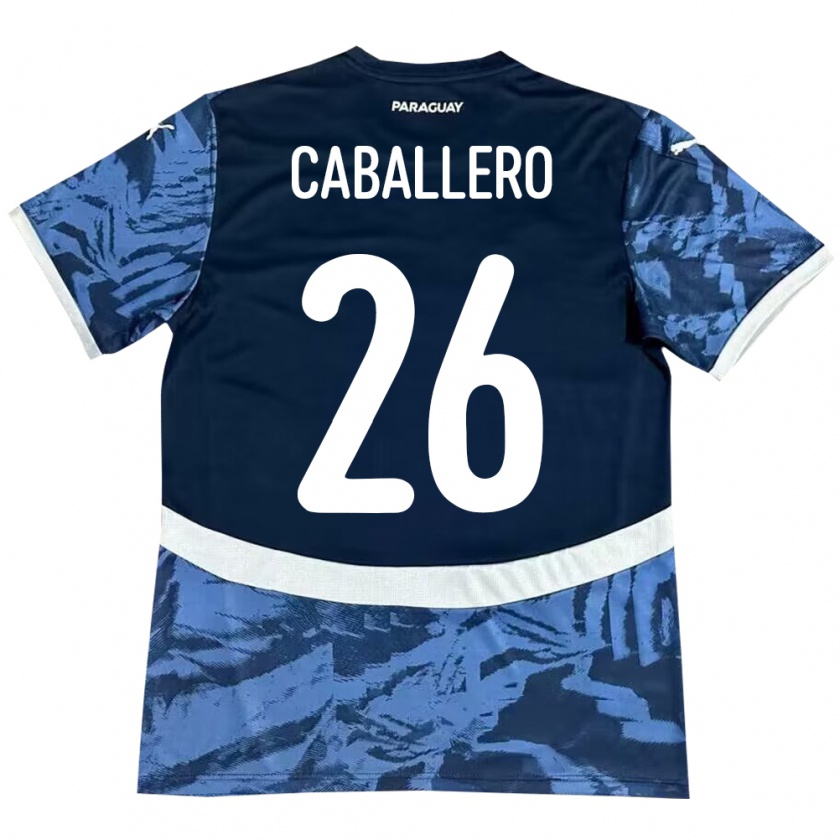 Kandiny Enfant Maillot Paraguay Hernesto Caballero #26 Bleu Tenues Extérieur 24-26 T-Shirt