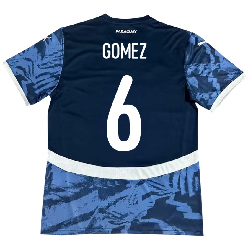 Kandiny Enfant Maillot Paraguay Marcos Gómez #6 Bleu Tenues Extérieur 24-26 T-Shirt