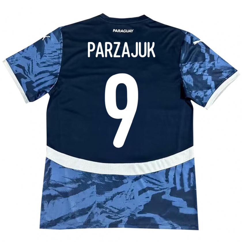 Kandiny Enfant Maillot Paraguay Kevin Parzajuk #9 Bleu Tenues Extérieur 24-26 T-Shirt