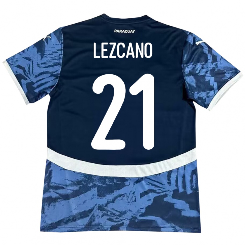 Kandiny Enfant Maillot Paraguay Rubén Lezcano #21 Bleu Tenues Extérieur 24-26 T-Shirt