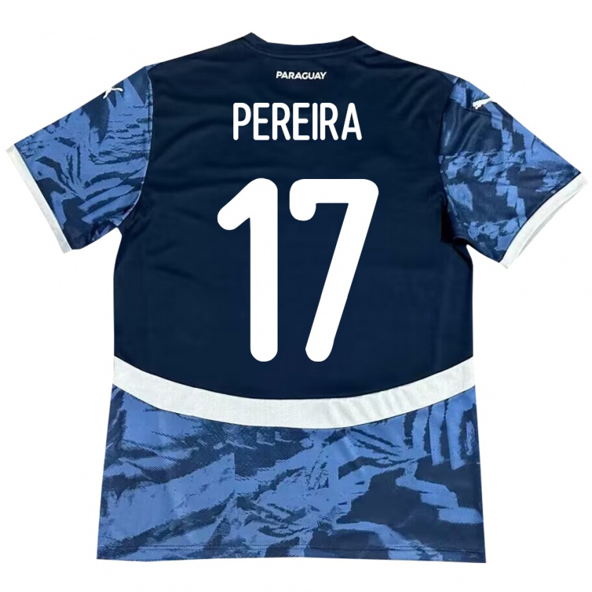 Kandiny Enfant Maillot Paraguay Kevin Pereira #17 Bleu Tenues Extérieur 24-26 T-Shirt