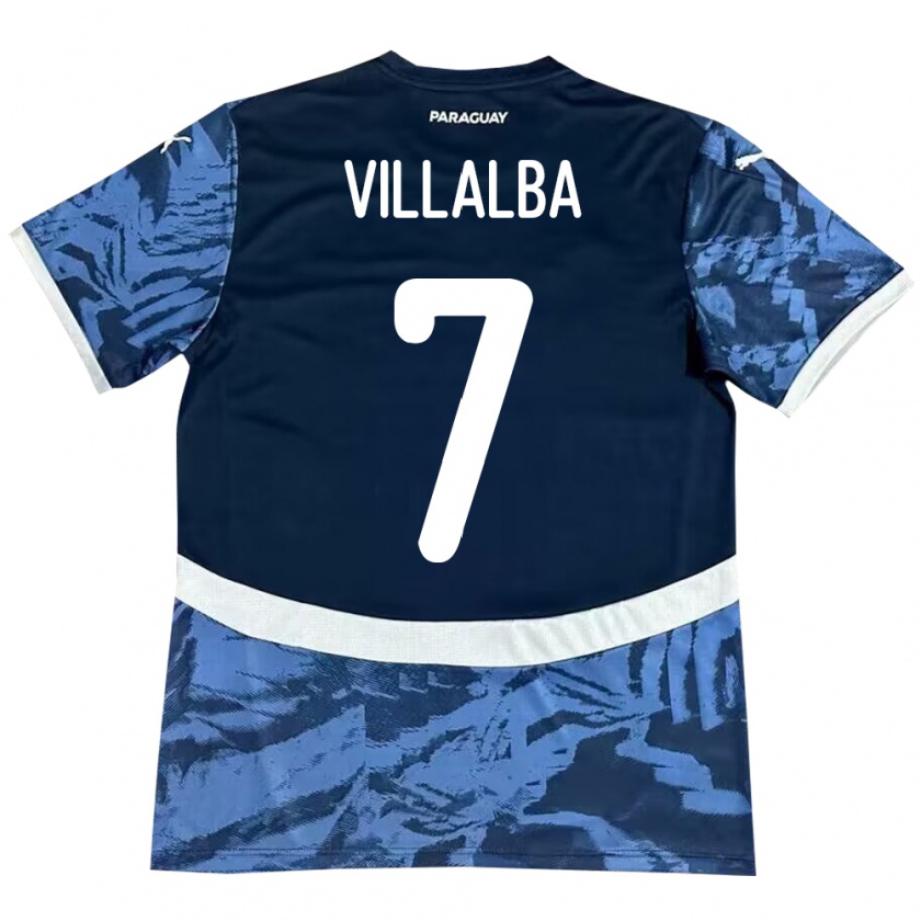 Kandiny Enfant Maillot Paraguay Rodrigo Villalba #7 Bleu Tenues Extérieur 24-26 T-Shirt