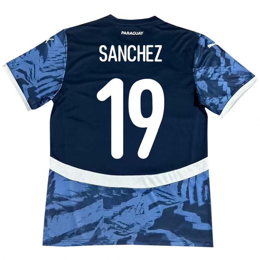 Kandiny Enfant Maillot Paraguay Juan Sánchez #19 Bleu Tenues Extérieur 24-26 T-Shirt