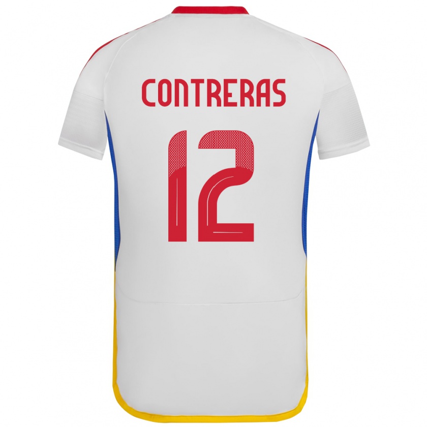 Kandiny Enfant Maillot Venezuela José Contreras #12 Blanc Tenues Extérieur 24-26 T-Shirt