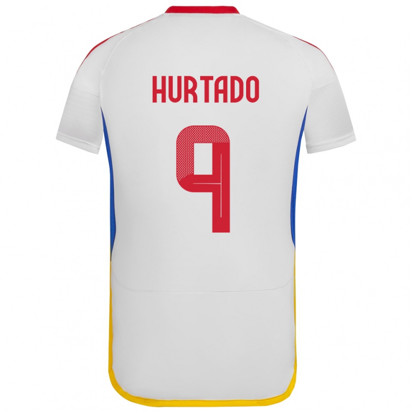 Kandiny Enfant Maillot Venezuela Jan Hurtado #9 Blanc Tenues Extérieur 24-26 T-Shirt