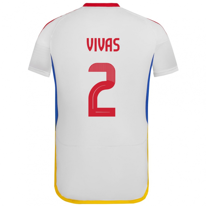 Kandiny Enfant Maillot Venezuela Carlos Vivas #2 Blanc Tenues Extérieur 24-26 T-Shirt