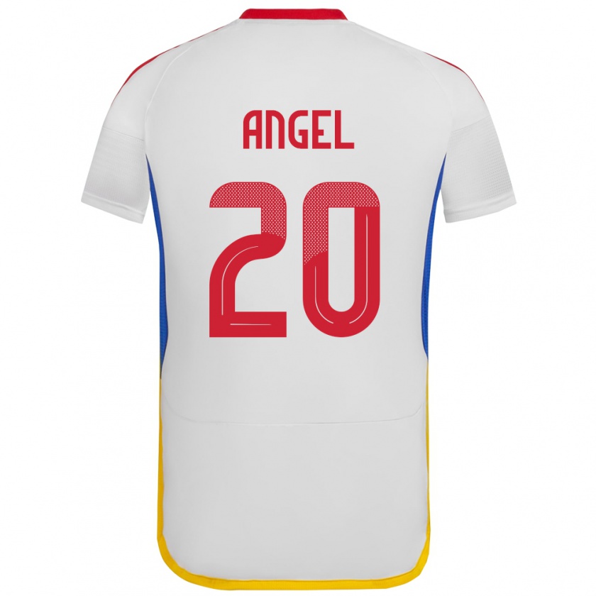 Kandiny Enfant Maillot Venezuela Wilker Ángel #20 Blanc Tenues Extérieur 24-26 T-Shirt