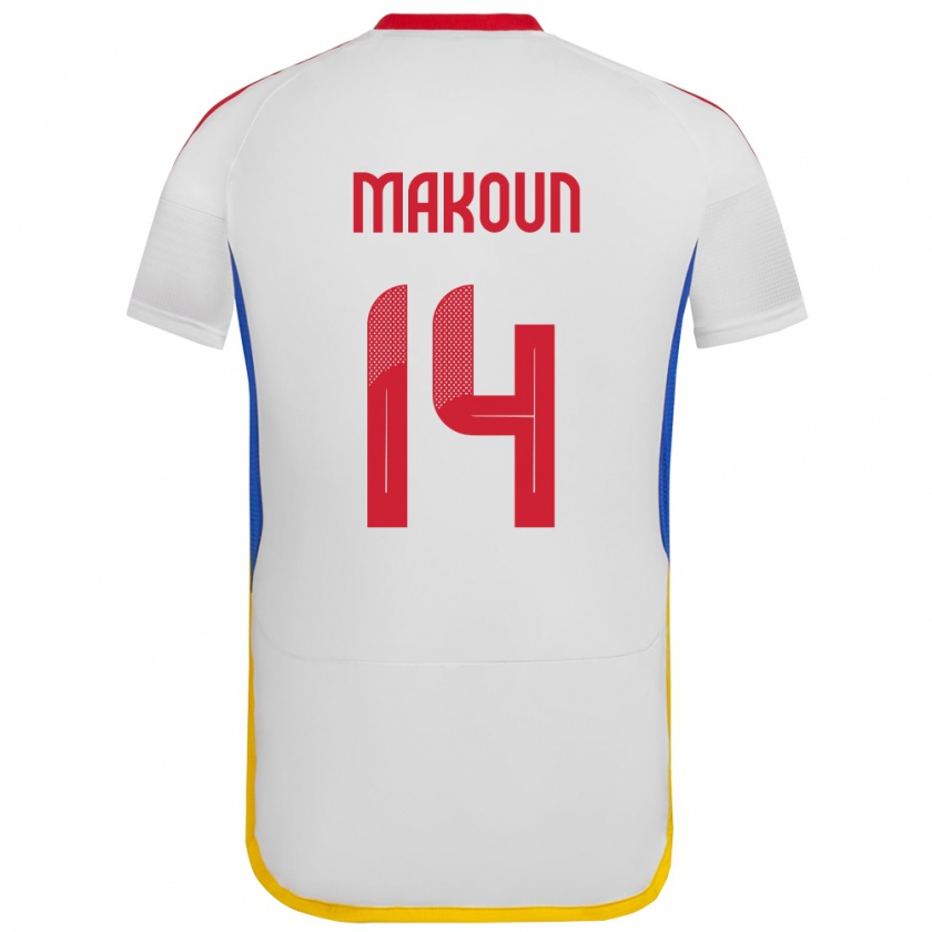 Kandiny Enfant Maillot Venezuela Christian Makoun #14 Blanc Tenues Extérieur 24-26 T-Shirt