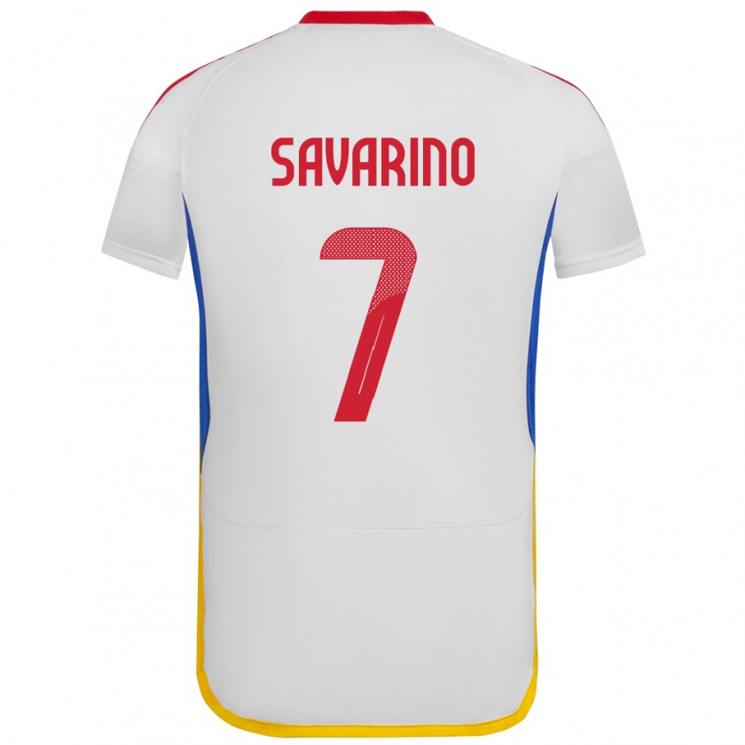 Kandiny Enfant Maillot Venezuela Jefferson Savarino #7 Blanc Tenues Extérieur 24-26 T-Shirt