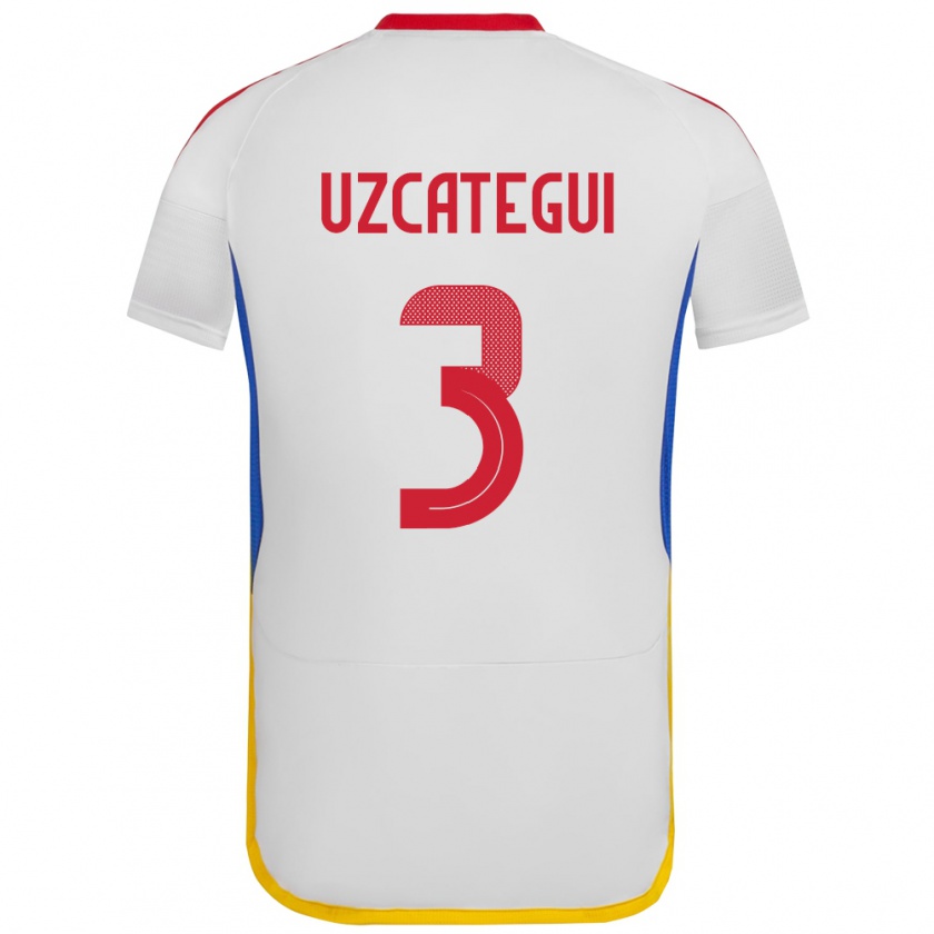 Kandiny Enfant Maillot Venezuela Rafael Uzcátegui #3 Blanc Tenues Extérieur 24-26 T-Shirt