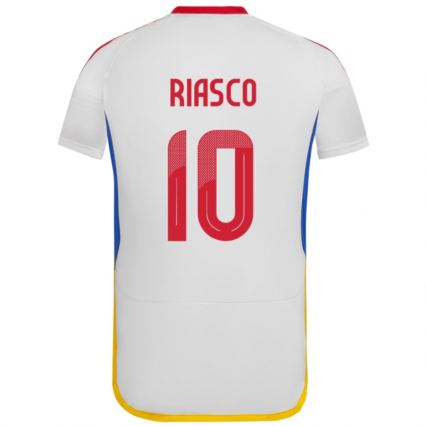 Kandiny Enfant Maillot Venezuela José Riasco #10 Blanc Tenues Extérieur 24-26 T-Shirt