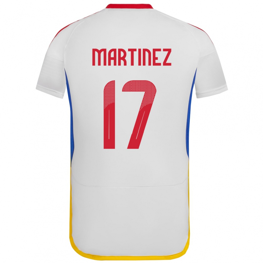 Kandiny Enfant Maillot Venezuela David Martínez #17 Blanc Tenues Extérieur 24-26 T-Shirt