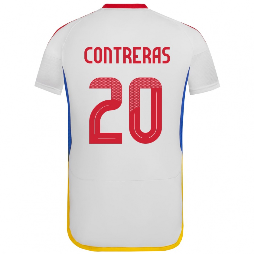 Kandiny Enfant Maillot Venezuela Anderson Contreras #20 Blanc Tenues Extérieur 24-26 T-Shirt