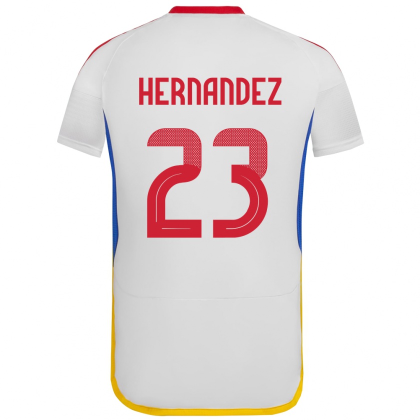 Kandiny Enfant Maillot Venezuela Luifer Hernández #23 Blanc Tenues Extérieur 24-26 T-Shirt