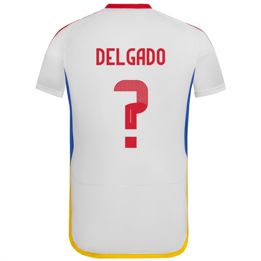 Kandiny Enfant Maillot Venezuela Álex Delgado #0 Blanc Tenues Extérieur 24-26 T-Shirt