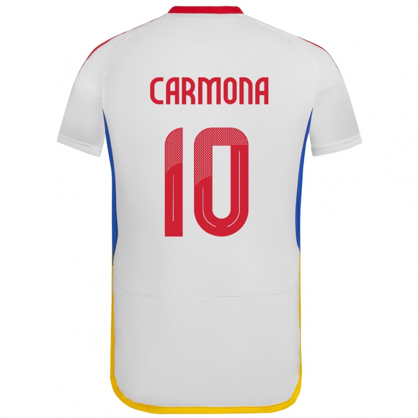 Kandiny Enfant Maillot Venezuela Wikelman Carmona #10 Blanc Tenues Extérieur 24-26 T-Shirt