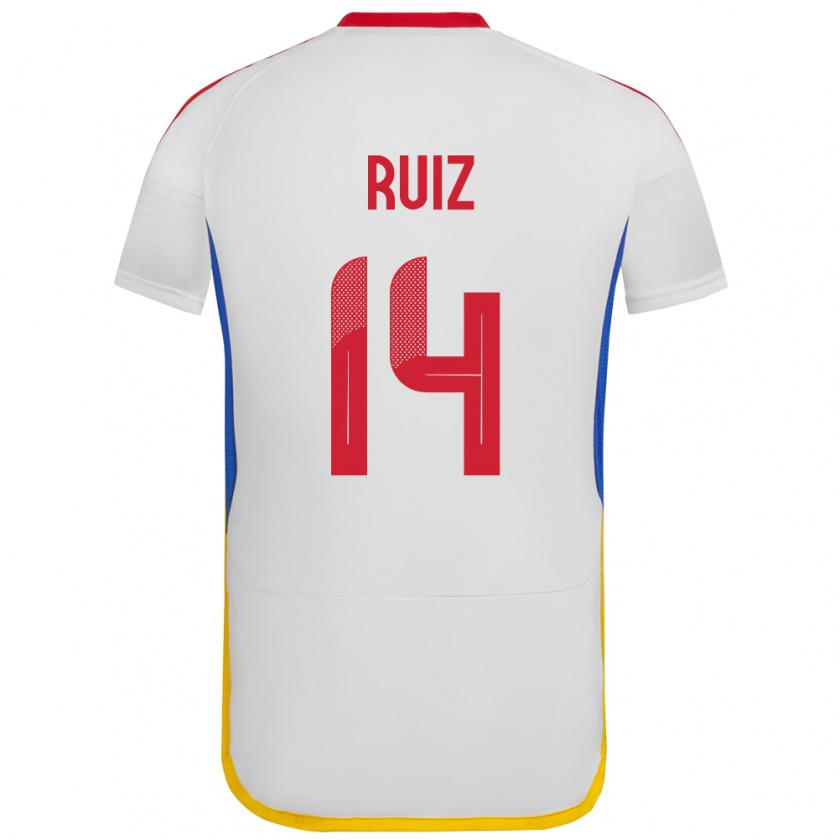 Kandiny Enfant Maillot Venezuela Maicol Ruiz #14 Blanc Tenues Extérieur 24-26 T-Shirt