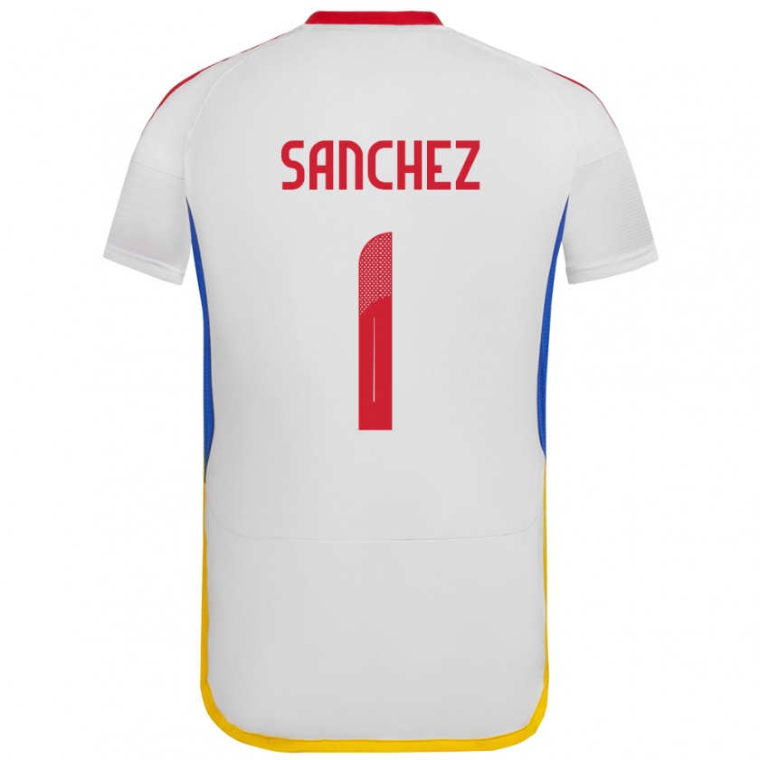 Kandiny Enfant Maillot Venezuela Jorge Sánchez #1 Blanc Tenues Extérieur 24-26 T-Shirt