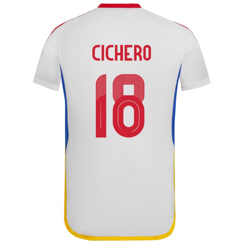 Kandiny Enfant Maillot Venezuela Alejandro Cichero #18 Blanc Tenues Extérieur 24-26 T-Shirt