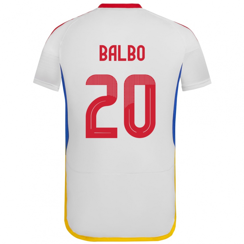 Kandiny Enfant Maillot Venezuela Luis Balbo #20 Blanc Tenues Extérieur 24-26 T-Shirt