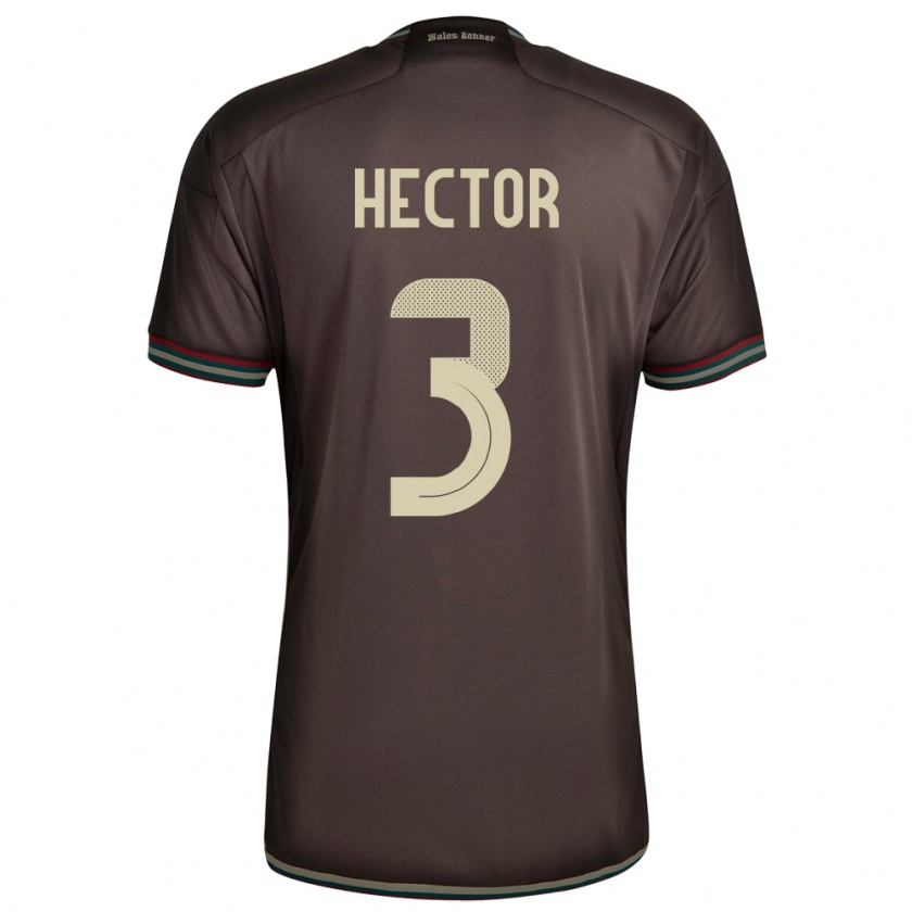 Kandiny Enfant Maillot Jamaïque Michael Hector #3 Brun Nuit Tenues Extérieur 24-26 T-Shirt