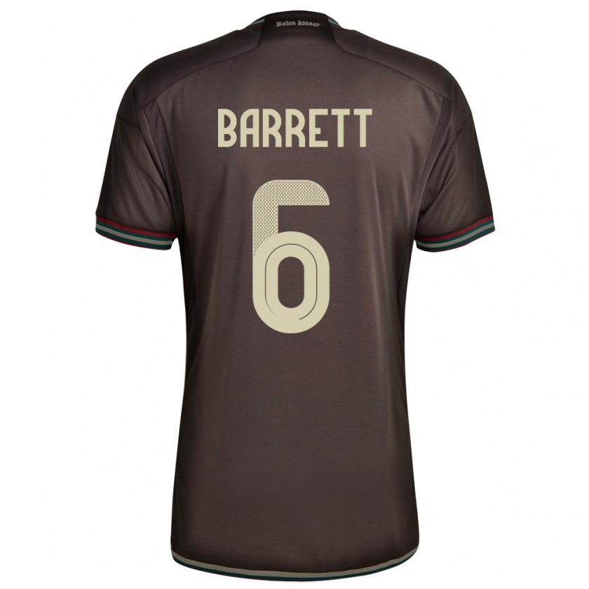 Kandiny Enfant Maillot Jamaïque Ronaldo Barrett #6 Brun Nuit Tenues Extérieur 24-26 T-Shirt