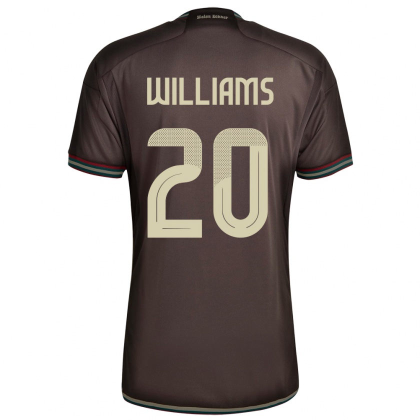 Kandiny Enfant Maillot Jamaïque Victoria Williams #20 Brun Nuit Tenues Extérieur 24-26 T-Shirt