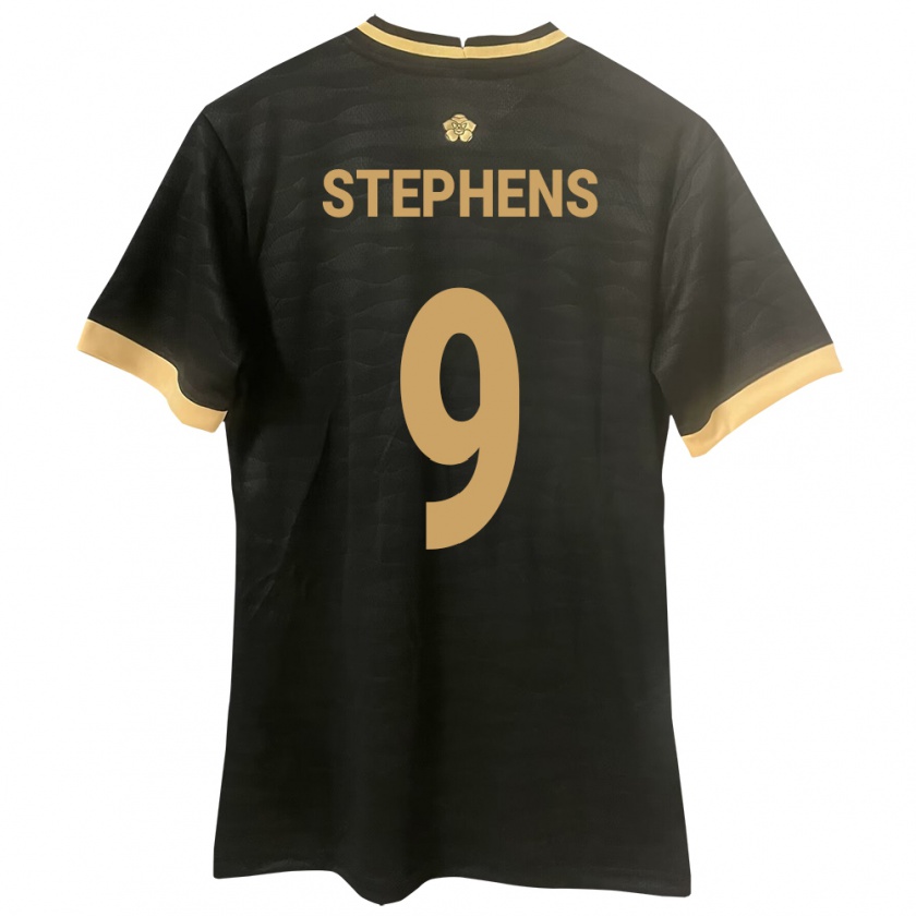 Kandiny Enfant Maillot Panama Alfredo Stephens #9 Noir Tenues Extérieur 24-26 T-Shirt