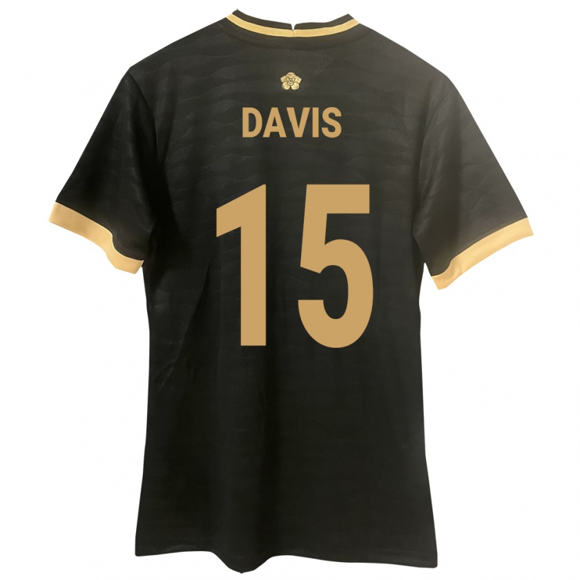 Kandiny Enfant Maillot Panama Éric Davis #15 Noir Tenues Extérieur 24-26 T-Shirt