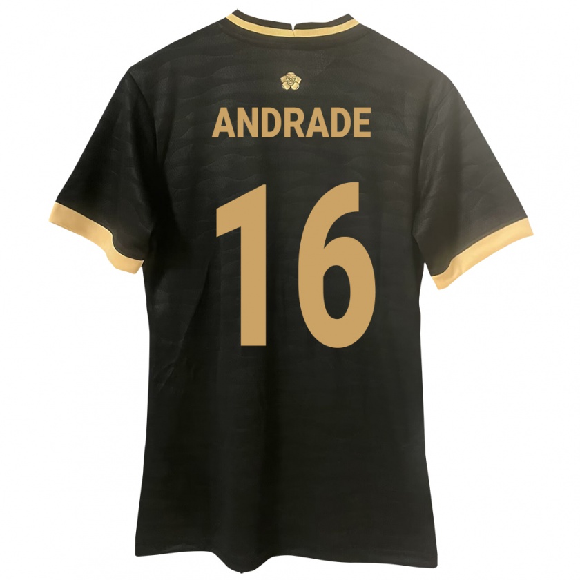 Kandiny Enfant Maillot Panama Andrés Andrade #16 Noir Tenues Extérieur 24-26 T-Shirt