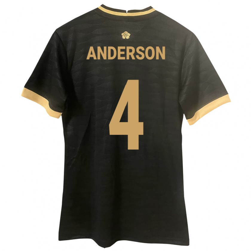 Kandiny Enfant Maillot Panama Eduardo Anderson #4 Noir Tenues Extérieur 24-26 T-Shirt