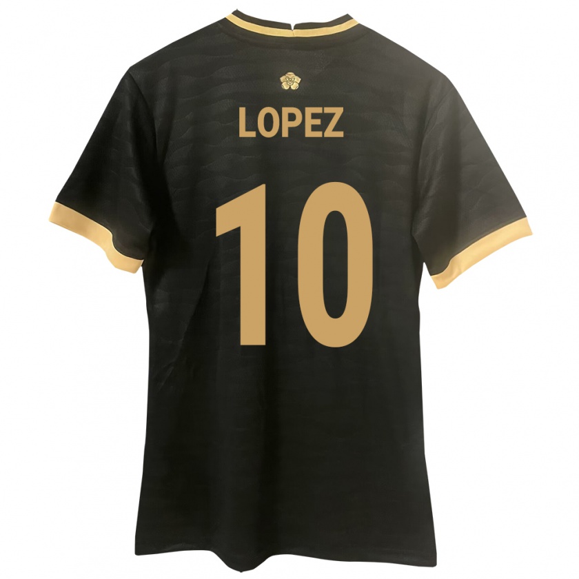 Kandiny Enfant Maillot Panama Ovidio Lopez #10 Noir Tenues Extérieur 24-26 T-Shirt