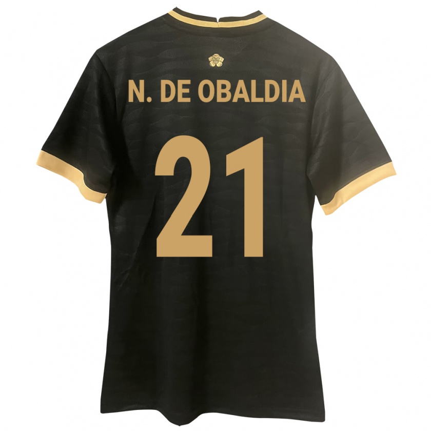 Kandiny Enfant Maillot Panama Nicole De Obaldía #21 Noir Tenues Extérieur 24-26 T-Shirt