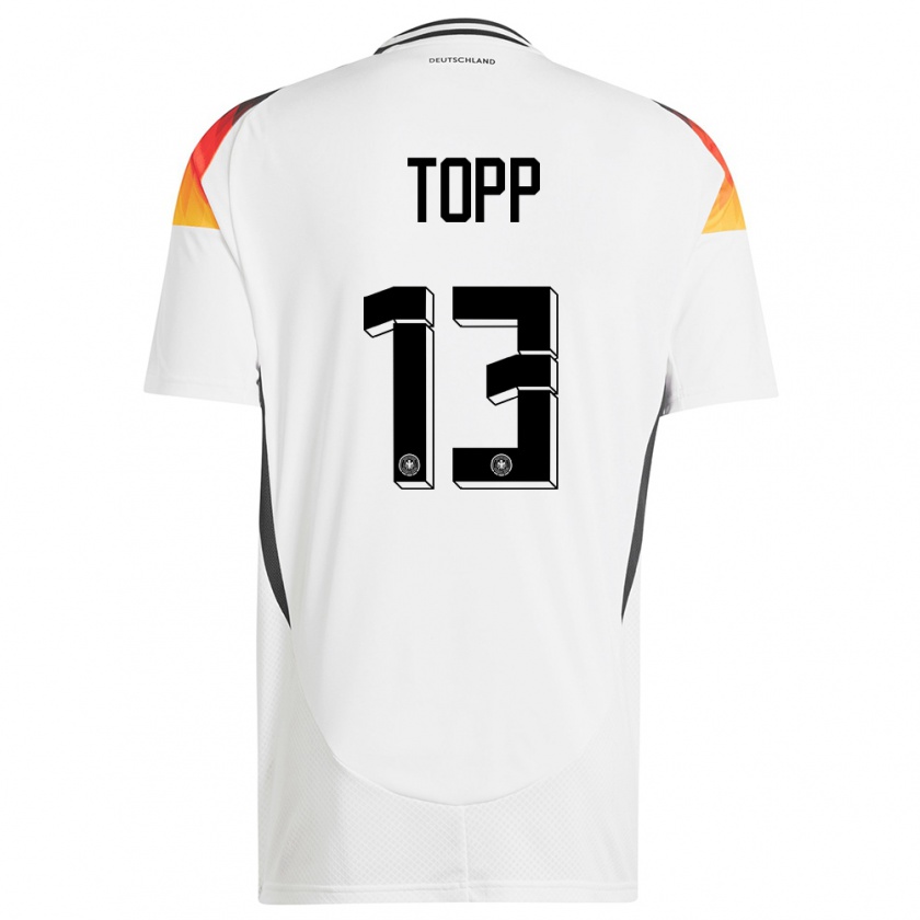 Kandiny Homme Maillot Allemagne Keke Topp #13 Blanc Tenues Domicile 24-26 T-Shirt