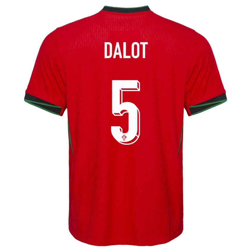 Kandiny Homme Maillot Portugal Diogo Dalot #5 Rouge Tenues Domicile 24-26 T-Shirt