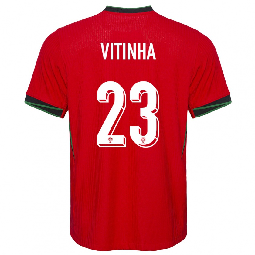 Kandiny Homme Maillot Portugal Vitinha #23 Rouge Tenues Domicile 24-26 T-Shirt