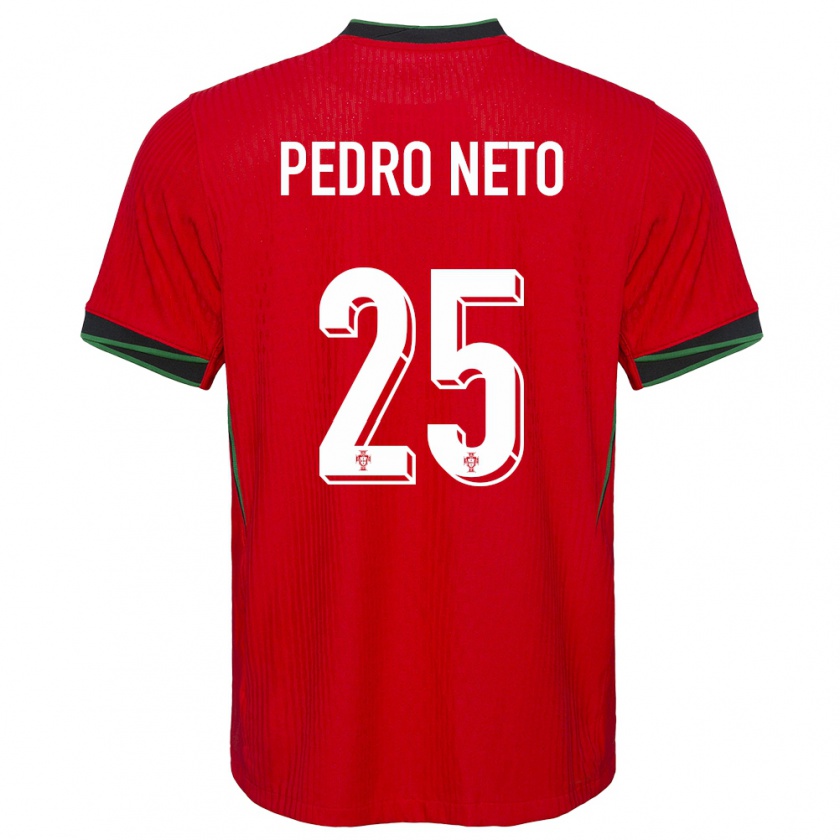 Kandiny Homme Maillot Portugal Pedro Neto #25 Rouge Tenues Domicile 24-26 T-Shirt