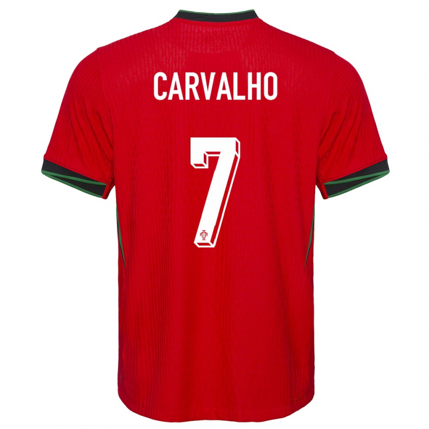 Kandiny Homme Maillot Portugal Fabio Carvalho #7 Rouge Tenues Domicile 24-26 T-Shirt